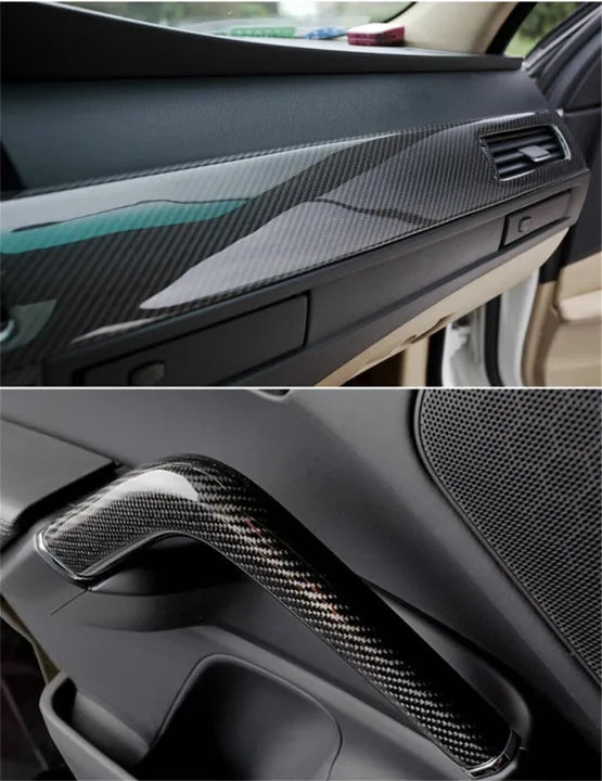 7D Glossy Carbon Fiber Vinyl Film Car Interior Wrap Stickers 10 inch