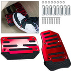 Universal Car Pedal Cover Aluminum Automatic Transmission Brake Fuel Gas Foot Pad Set Kit Pedals Red Blue Silver Non-Slip Tools