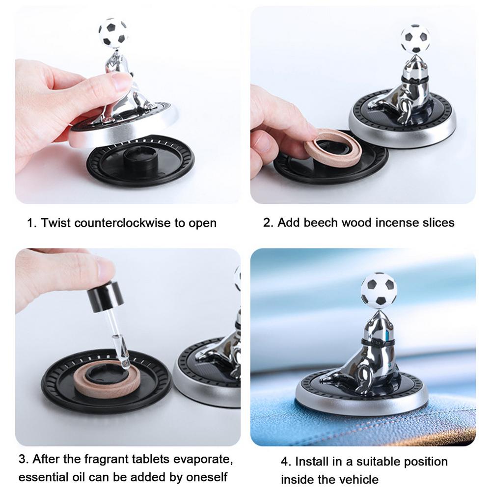 Car Solar Aromatherapy Rotating Sea Dolphin 360 degree Suspended Automatic Car Aromatherapy Perfume