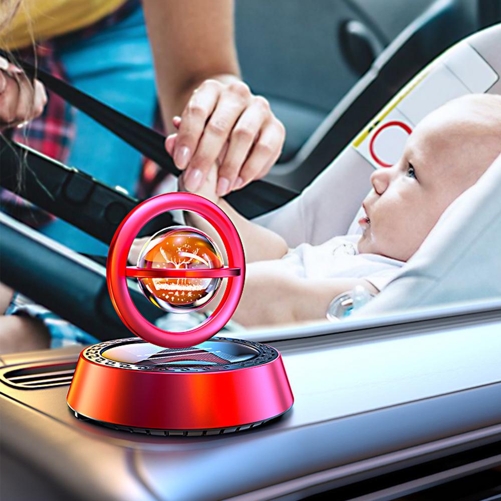 Solar Rotating Car Air Freshener Car Aromatherapy Diffuser With Aromatherapy Tablet Car Air Purifier Odor Eliminator Car
