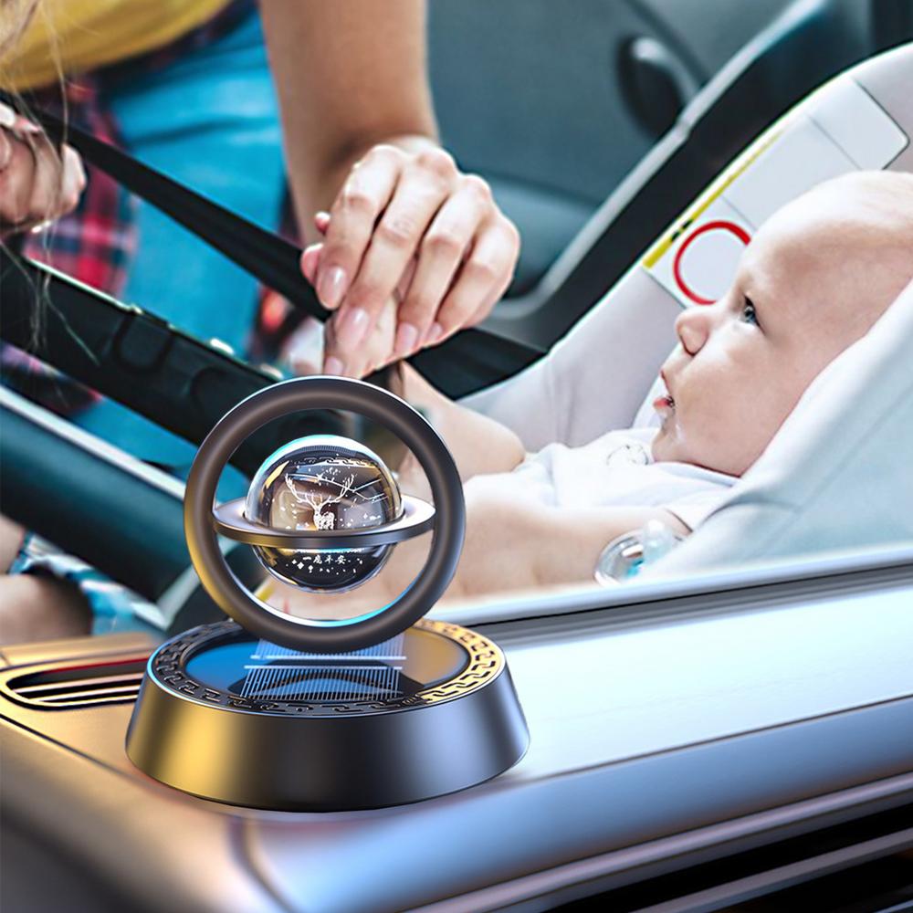 Solar Rotating Car Air Freshener Car Aromatherapy Diffuser With Aromatherapy Tablet Car Air Purifier Odor Eliminator Car