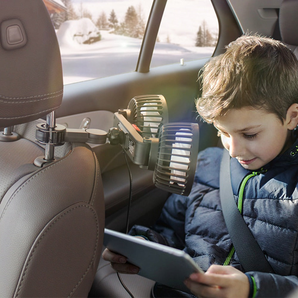 Car Rear Seat Fan with USB Port Easy Installation Just Plug and Play