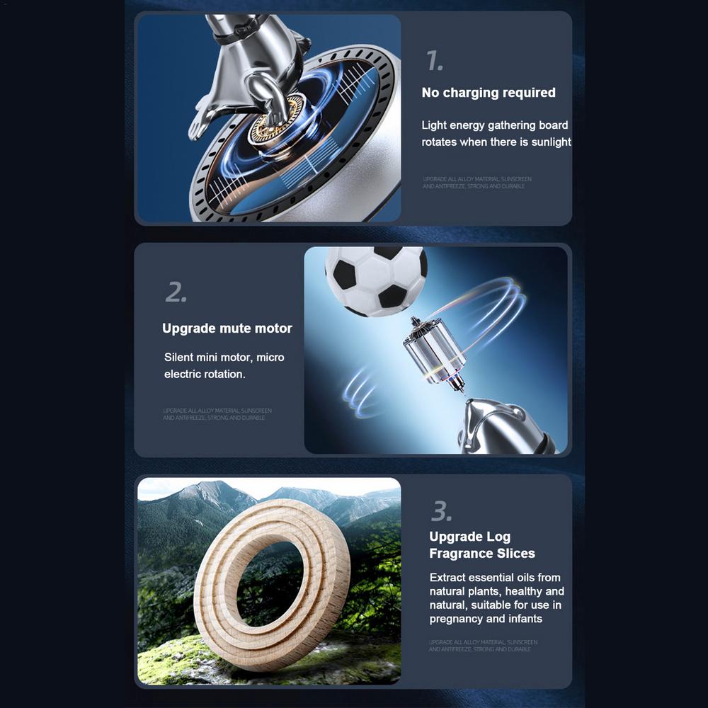 Car Solar Aromatherapy Rotating Sea Dolphin 360 degree Suspended Automatic Car Aromatherapy Perfume