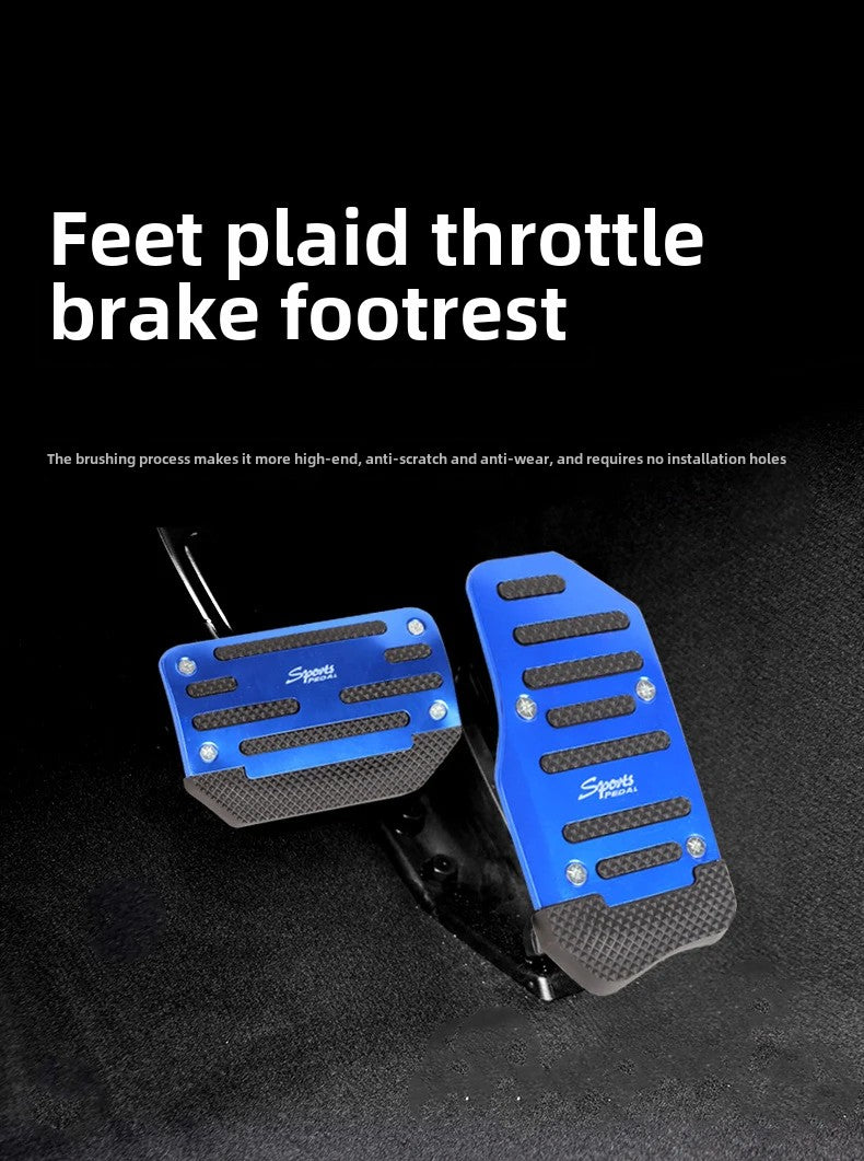 Universal Car Pedal Cover Aluminum Automatic Transmission Brake Fuel Gas Foot Pad Set Kit Pedals Red Blue Silver Non-Slip Tools
