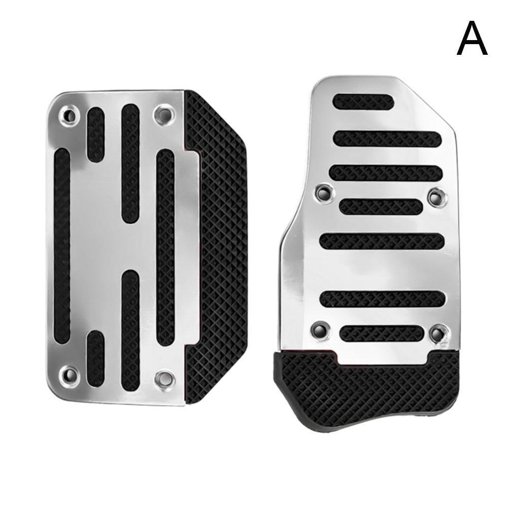 Universal Car Pedal Cover Aluminum Automatic Transmission Brake Fuel Gas Foot Pad Set Kit Pedals Red Blue Silver Non-Slip Tools