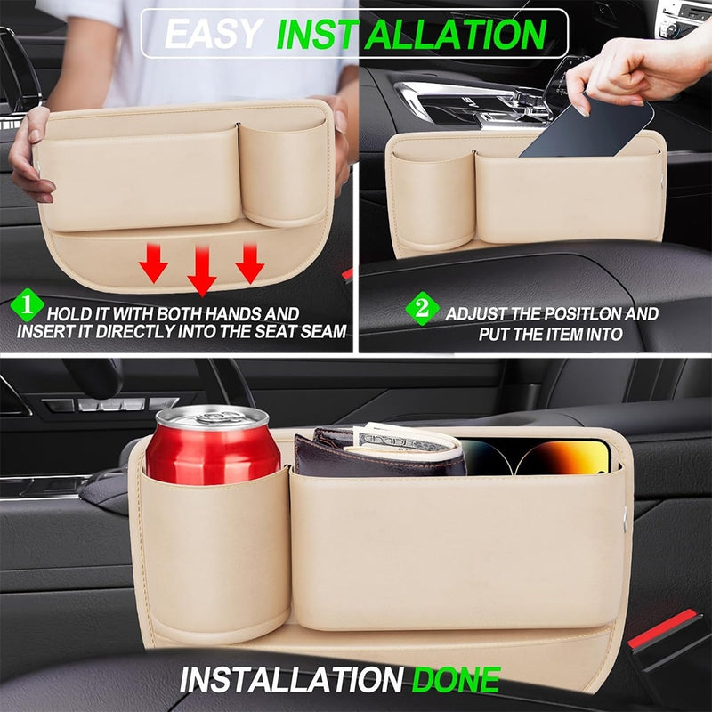 Universal Car Seat Gap Organizer with Cup Holder – Multifunctional Storage Box
