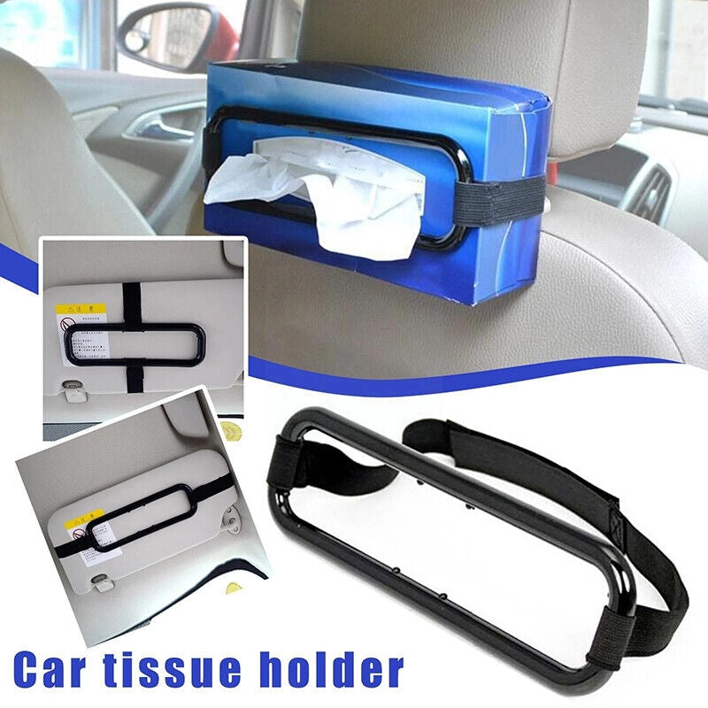 Car Sun Visor Seat Back Plastic Tissue Box Holder Paper Napkin Bracket 1ps
