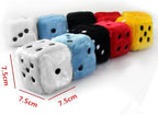 2 Pcs Hanging Couple Fuzzy Plush Dice with Dots for Car Interior Ornament Decoration Efficiency