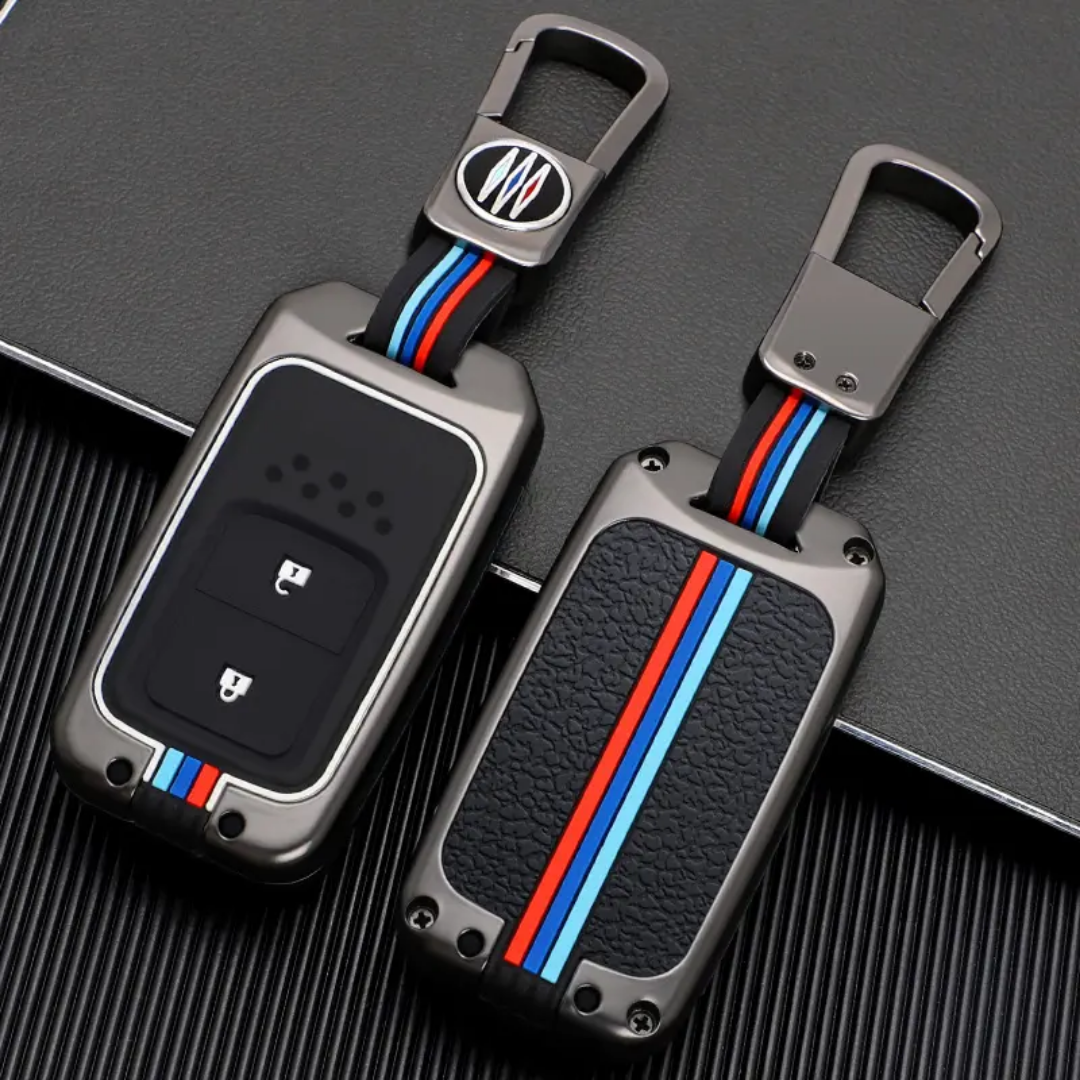 Metal Car Remote Cover with Silicone Case for Honda Civic, Vezel, BRV, CRV, HRV, City & Accord
