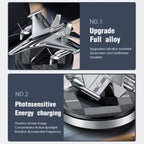 Premium Car Solar Fighter Airplane Showpiece with Air Freshener - Style Meets Freshness