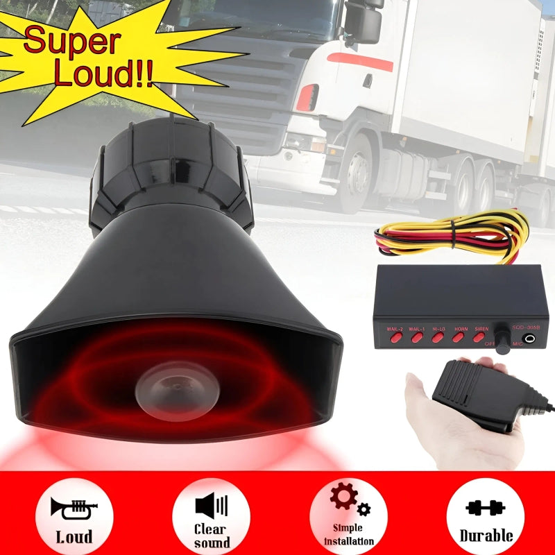 TYPE R 12V 100W High-Quality Car Loud Electronic Horn with 5 Tones for Maximum Sound