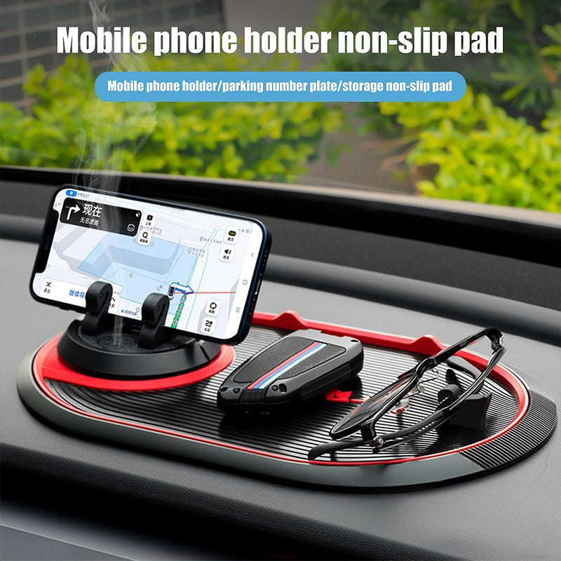 B-82 Multifunctional Car Mobile Phone Mat with 360 Degree Rotation and Number Plate