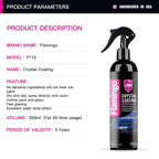 Flamingo Crystal Coating 250ml, Ceramic Coating for Motorcycle Car Paint Care Nano Hydrophobic Coating Waterproof High Gloss Shine Liquid Polish Wax