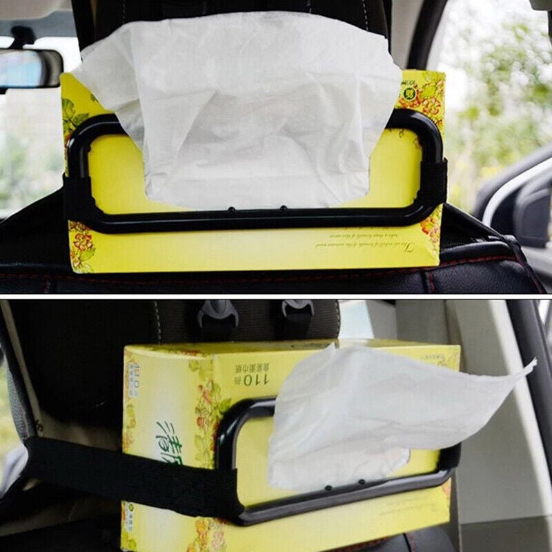 Car Sun Visor Seat Back Plastic Tissue Box Holder Paper Napkin Bracket 1ps