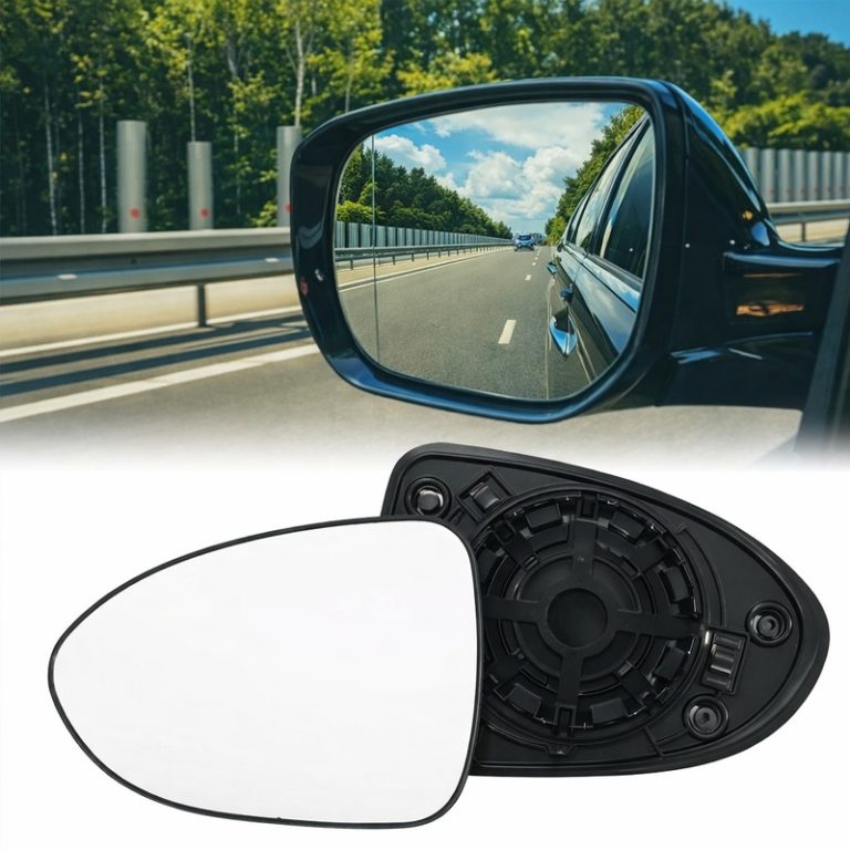 Car Snap-On OEM Fit Side Mirror Glass – Heated, Backing Plate Included, Easy DIY Install (1 Pcs)