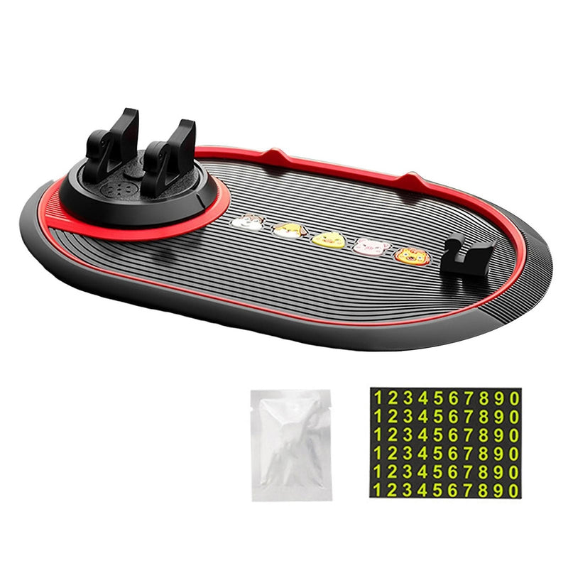 B-82 Multifunctional Car Mobile Phone Mat with 360 Degree Rotation and Number Plate
