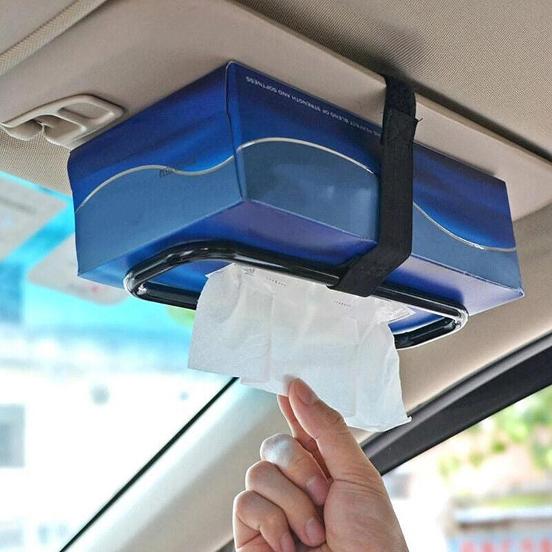 Car Sun Visor Seat Back Plastic Tissue Box Holder Paper Napkin Bracket 1ps