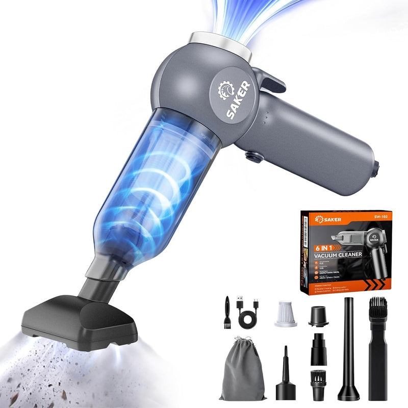 Saker SW-102 Vacuum Cleaner | Powerful 6 in 1 Wireless Vacuum Cleaner for Car
