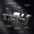 TPMS Car Tire Pressure Monitoring System With Clock – Solar-Powered for Real-Time Monitoring