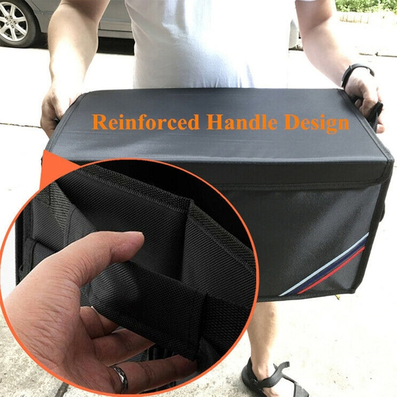 Premium Car Trunk Organizer | Foldable Car Storage Box with Multiple Compartments