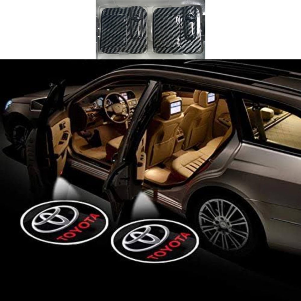 Car Door Logo Projection Light – LED Wireless Door Shadow Light (2 Pcs, Batteries Included)