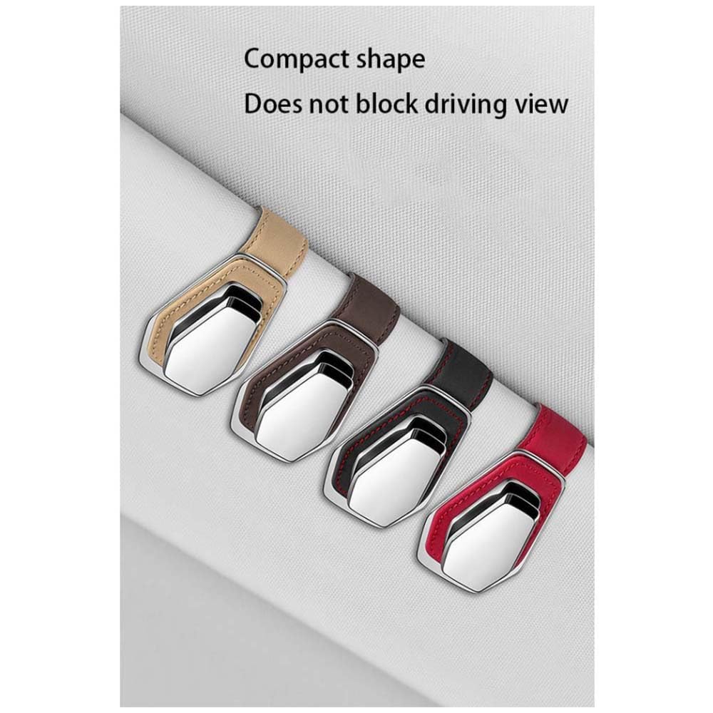 Luxury Car Sunglass Holder for Sun Visor – High Quality Leather with Nickel, Stylish and Durable Storage Solution