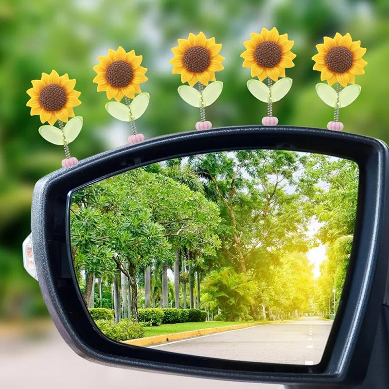Car Showpiece Sunflower Car Dashboard Decorations 5pcs set