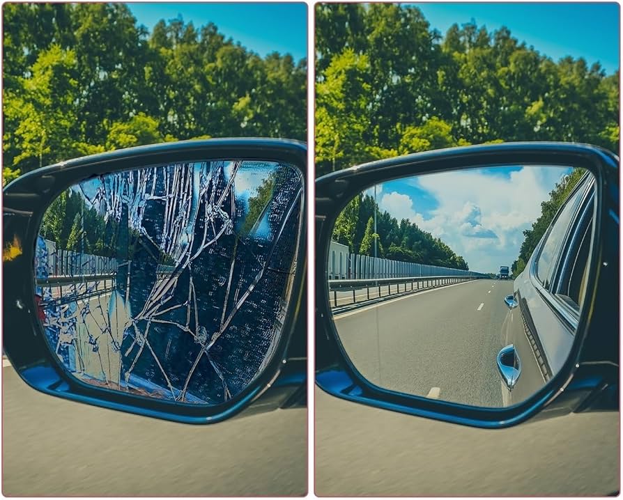 Car Snap-On OEM Fit Side Mirror Glass – Heated, Backing Plate Included, Easy DIY Install (1 Pcs)