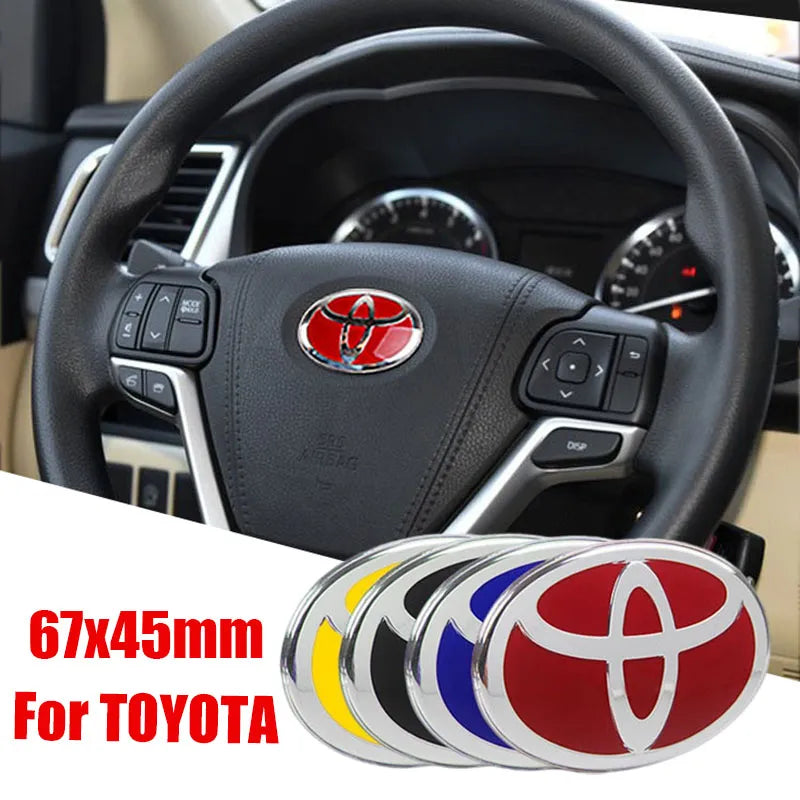 1 Piece 67x45mm For Toyota Logo Car Steering Wheel Emblem