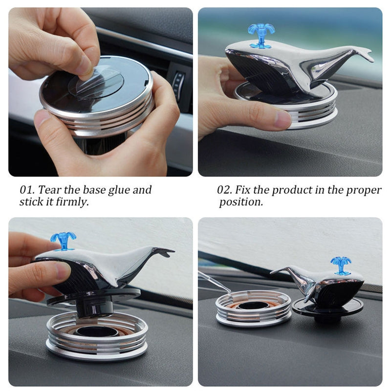 Whale Car Dashboard Aromatherapy Showpiece – Fun & Playing | Solar-Powered