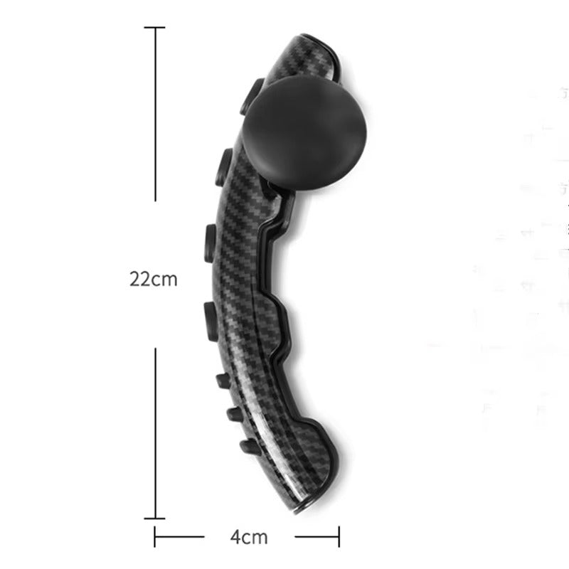 Two Part Carbon Steering Wheel Cover With Spinner Knob – 360° Rotating Power Handle for Smooth Driving, Non-Slip Universal Fit