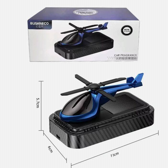 1pcs Car Carbon Helicopter Solar Perfume