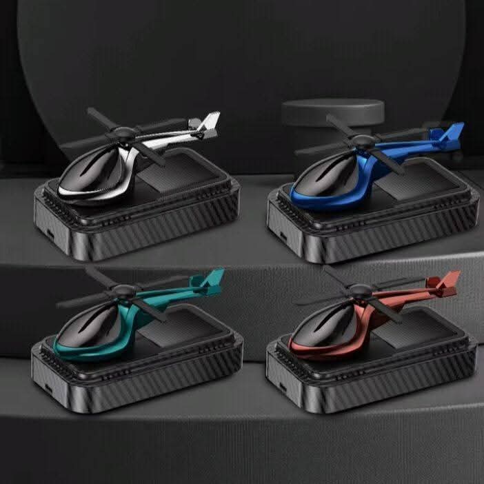1pcs Car Carbon Helicopter Solar Perfume