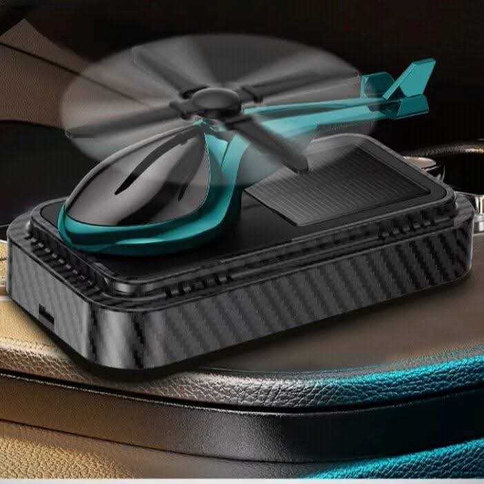 1pcs Car Carbon Helicopter Solar Perfume