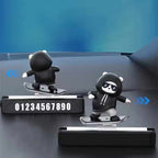 Cute Sliding Bear Car Dashboard Toy with Parking Number – Funny Skateboard