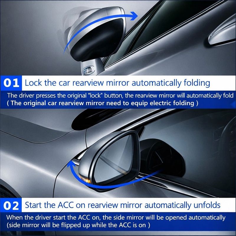 Car Smart Auto Mirror Folding Module – Lock to Fold, Auto Close Device