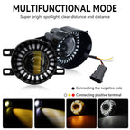 Universal 3″ LED Projection Fog Lamp with DRL – White & Yellow (2 Pcs)