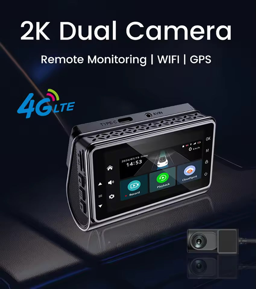 Car 4G Dash Camera – 1080P HD Recording with Night Vision