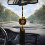 Islamic Car Hanging Ornament with Ayatul Kursi & Allah Calligraphy