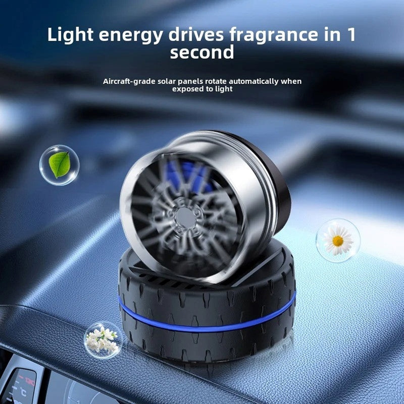 Bushineco Car Wheel Solar Rotating Perfume – Solar-powered, Long-lasting Fragrance for a Fresh and Stylish Driving Experience