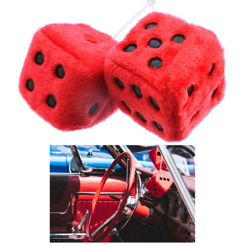 Car Hanging Decor Fuzzy Dice 2 Piece