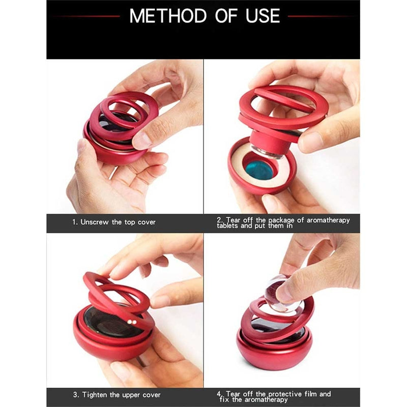 Double Ring Solar Car Perfume with Boll