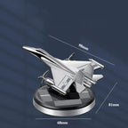 Premium Car Solar Fighter Airplane Showpiece with Air Freshener – Style Meets Freshness