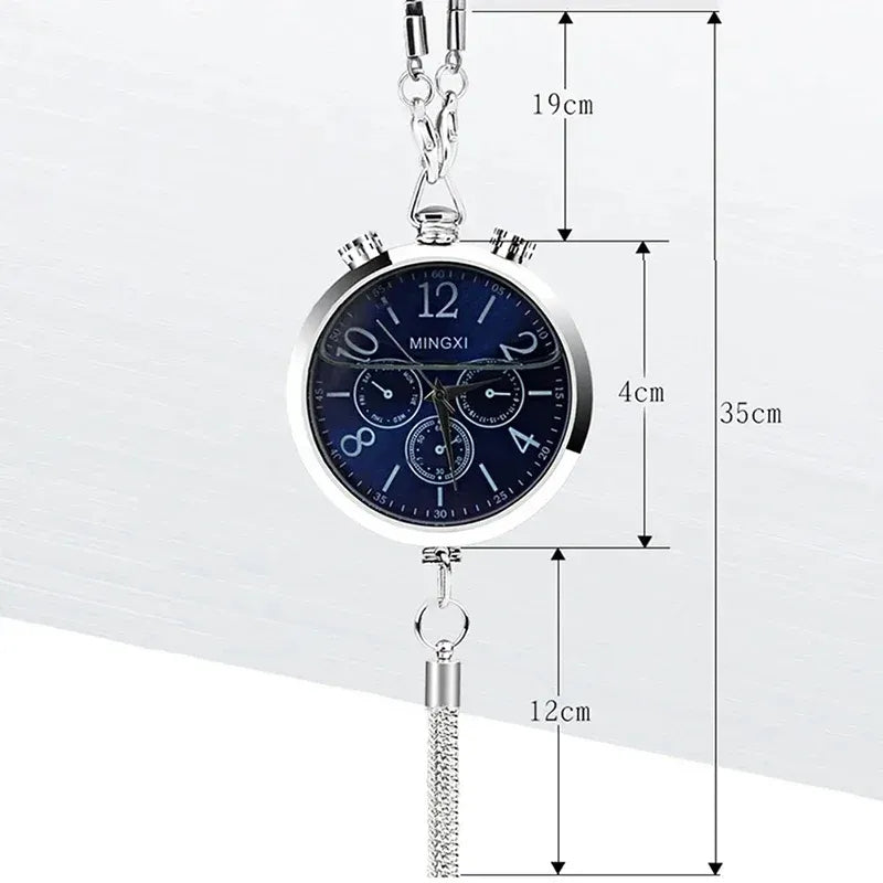 Car Clock Hanging Perfume Car Rearview Mirror Decoration 3in 1 Golden Color
