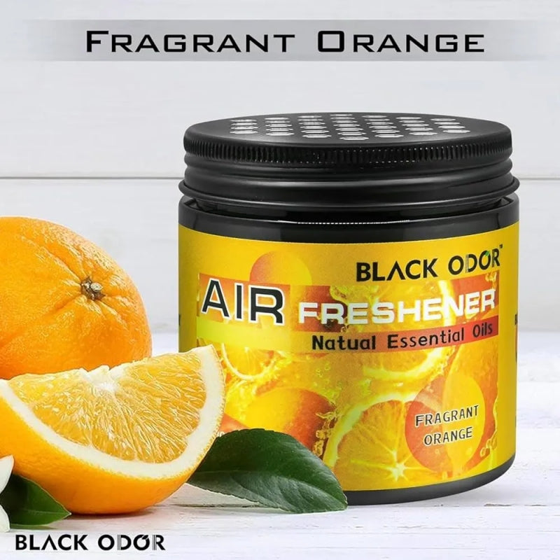 BLACK ODOR Air Freshener Natural Essential Oils Scented Home, and Office Jelly type (180 gm)