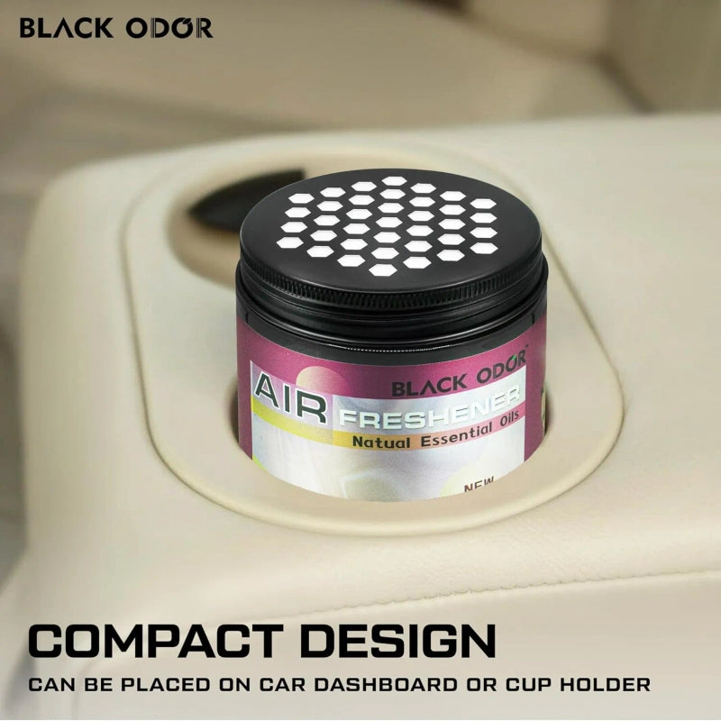 BLACK ODOR Air Freshener Natural Essential Oils Scented Home, and Office Jelly type (180 gm)