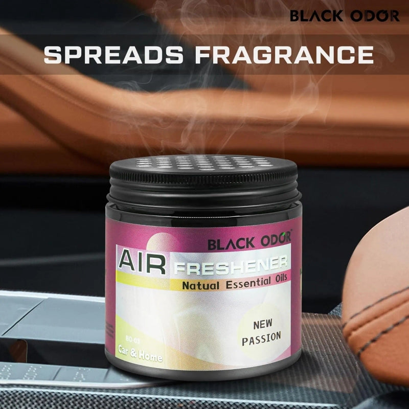 BLACK ODOR Air Freshener Natural Essential Oils Scented Home, and Office Jelly type (180 gm)
