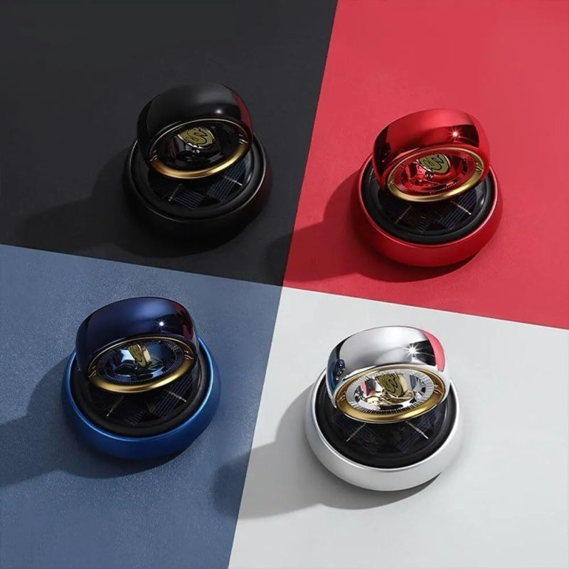 Solar Car Air Freshener Car Lucky Ornaments And Aroma Diffuser, Rotating Solar Powered Car Aromatherapy