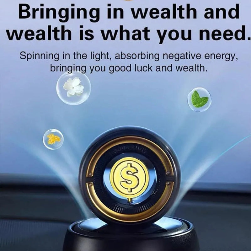 Solar Car Air Freshener Car Lucky Ornaments And Aroma Diffuser, Rotating Solar Powered Car Aromatherapy