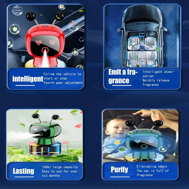 Robot Car Humidifier Intelligent Aromatherapy Enhance Your Drive with Smart Comfort